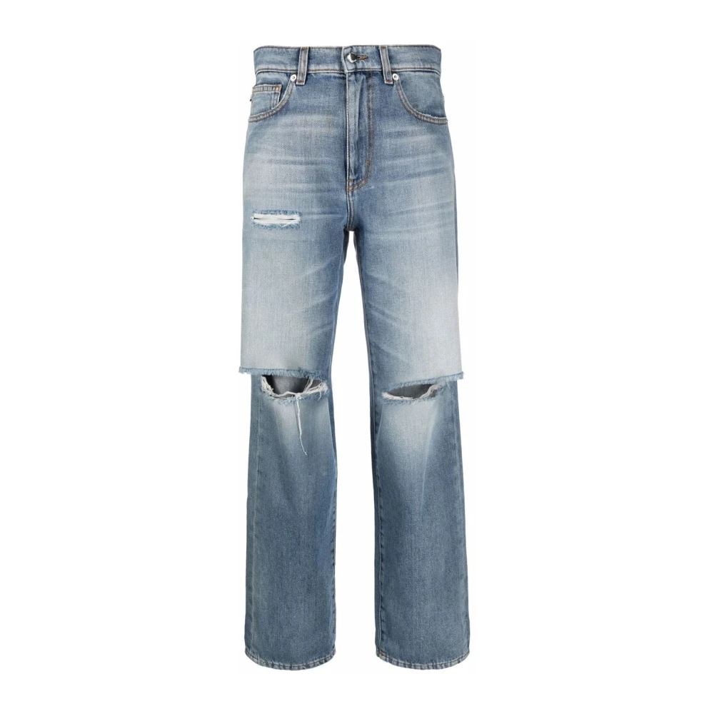 Love Moschino Blauwe Straight Jeans Casual Stijl Blue Dames