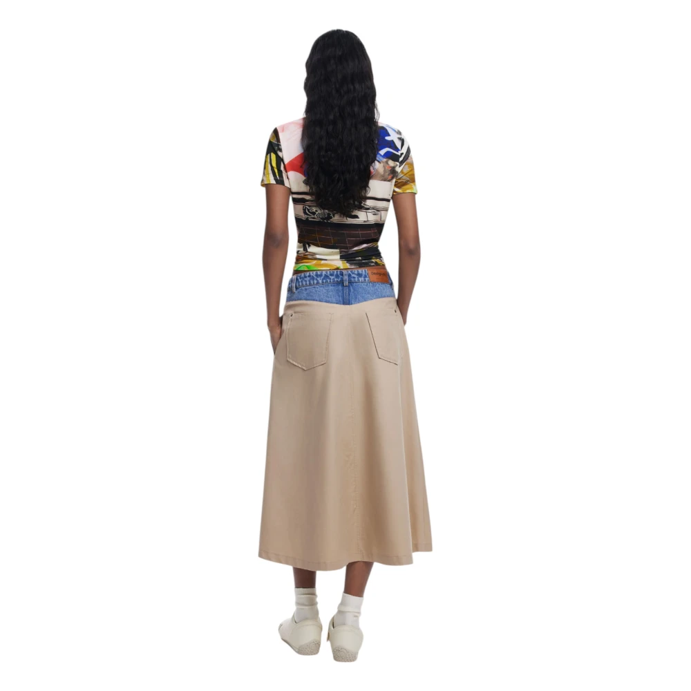 Desigual Beige Rok met Voorzakken Beige Dames