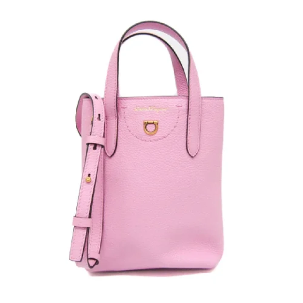 Salvatore Ferragamo Pre-owned Leather shoulder-bags Pink Dames