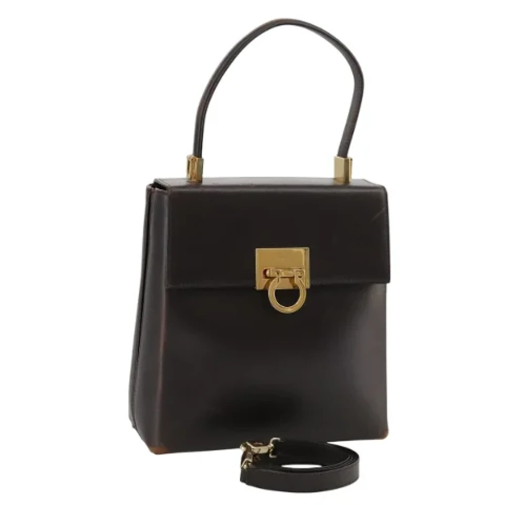 Salvatore Ferragamo Pre-owned Leather handbags Brown Dames
