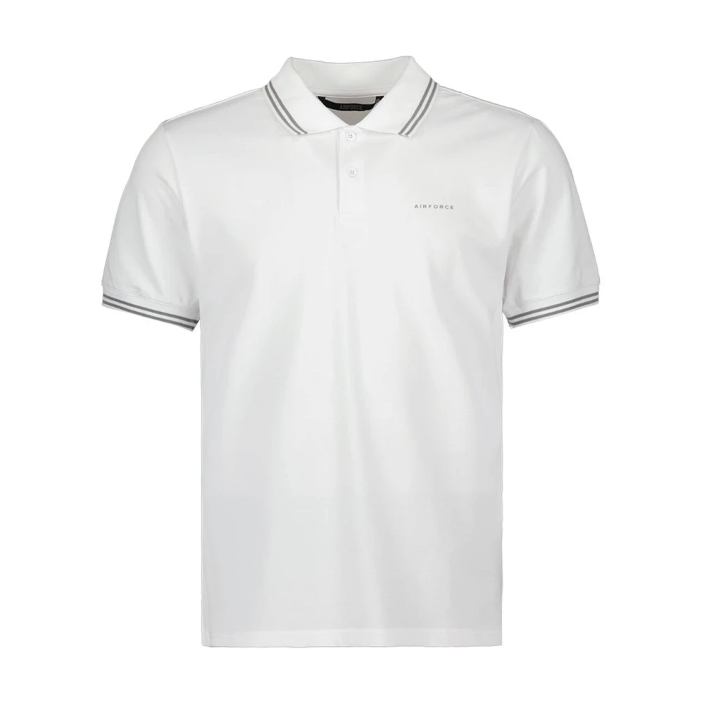 Airforce Polo met Dubbele Streep White Heren