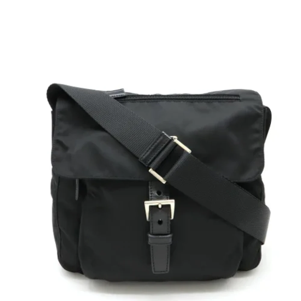 Prada Vintage Pre-owned Leather shoulder-bags Black Dames