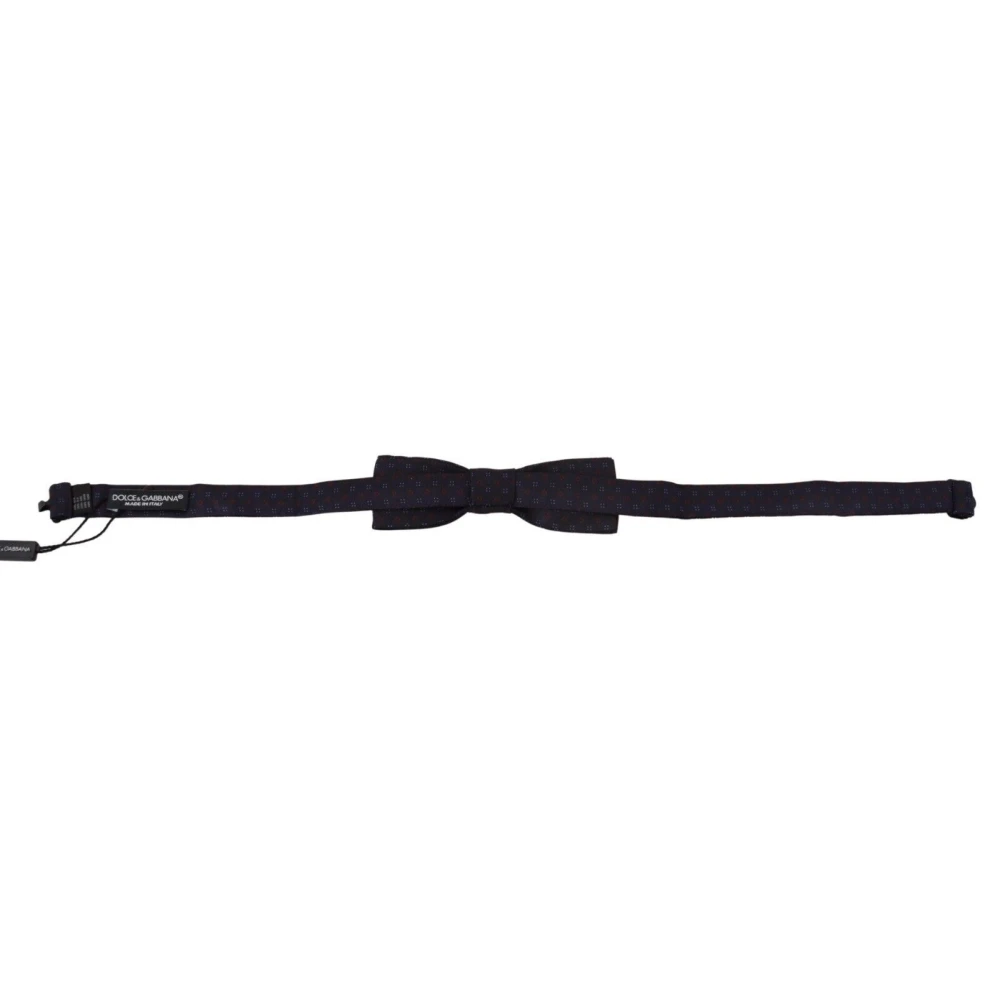 Dolce & Gabbana Elegante Blauwe Zijden Vlinderdas Black Heren