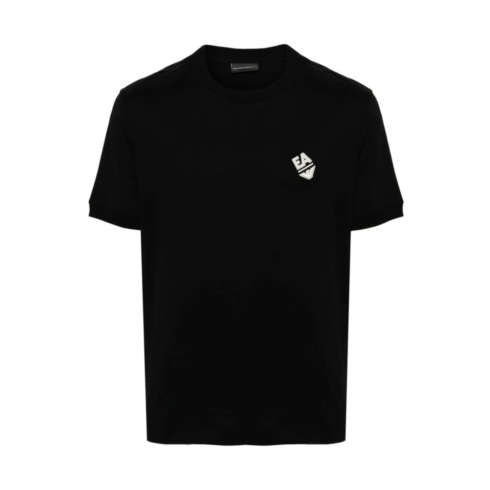 Emporio Armani Zwart Logo T-shirt Black Heren