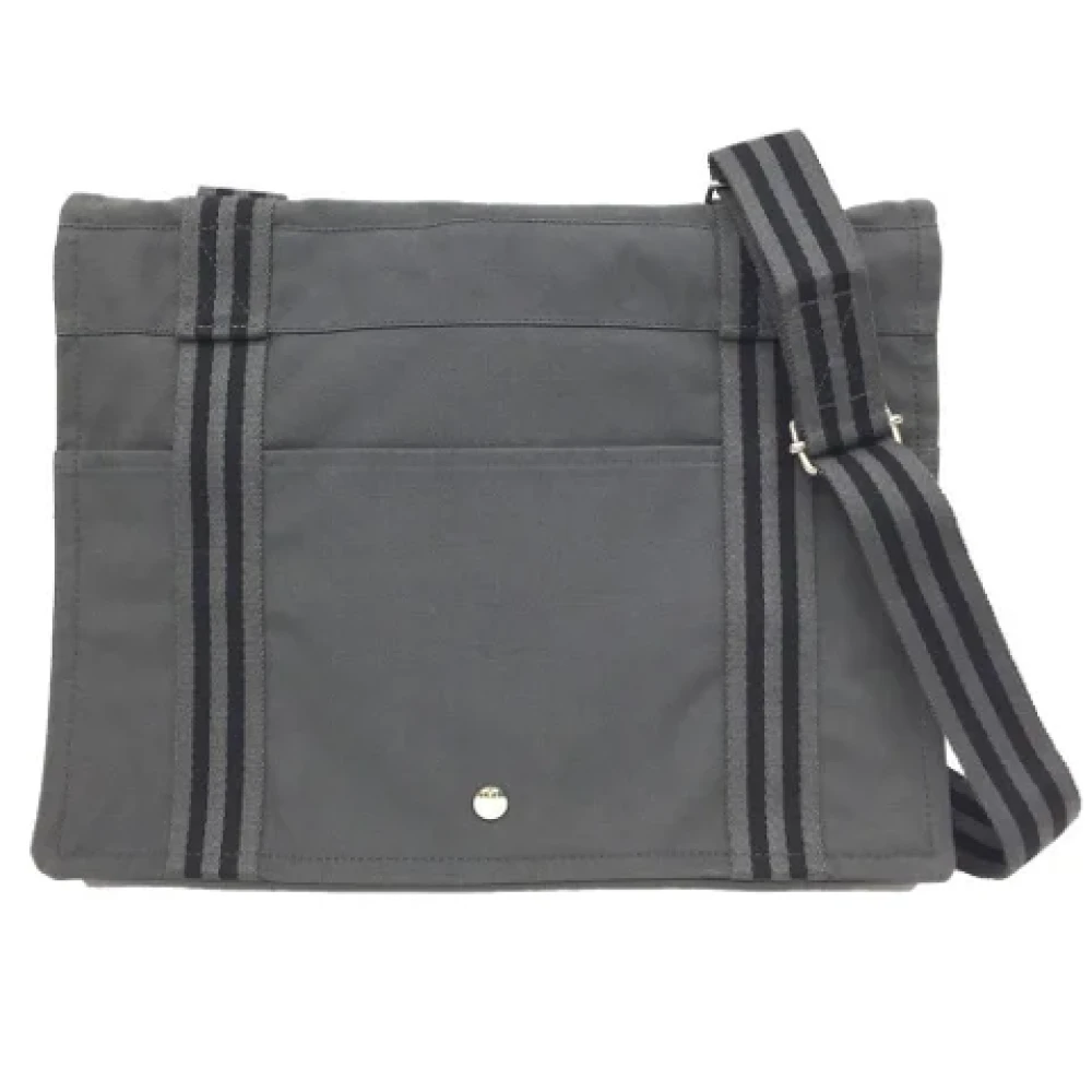 Hermès Vintage Pre-owned Canvas shoulder-bags Gray Dames