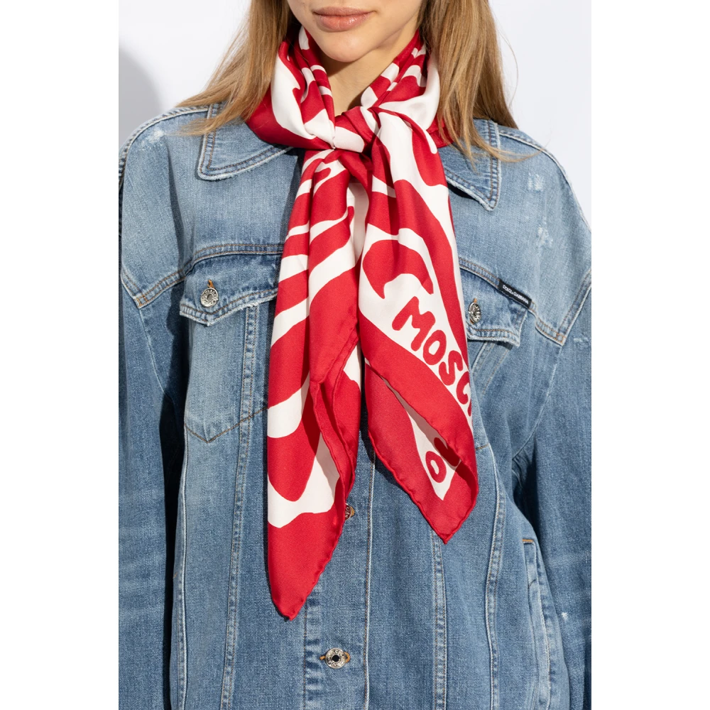 Moschino Zijden sjaal Red Dames