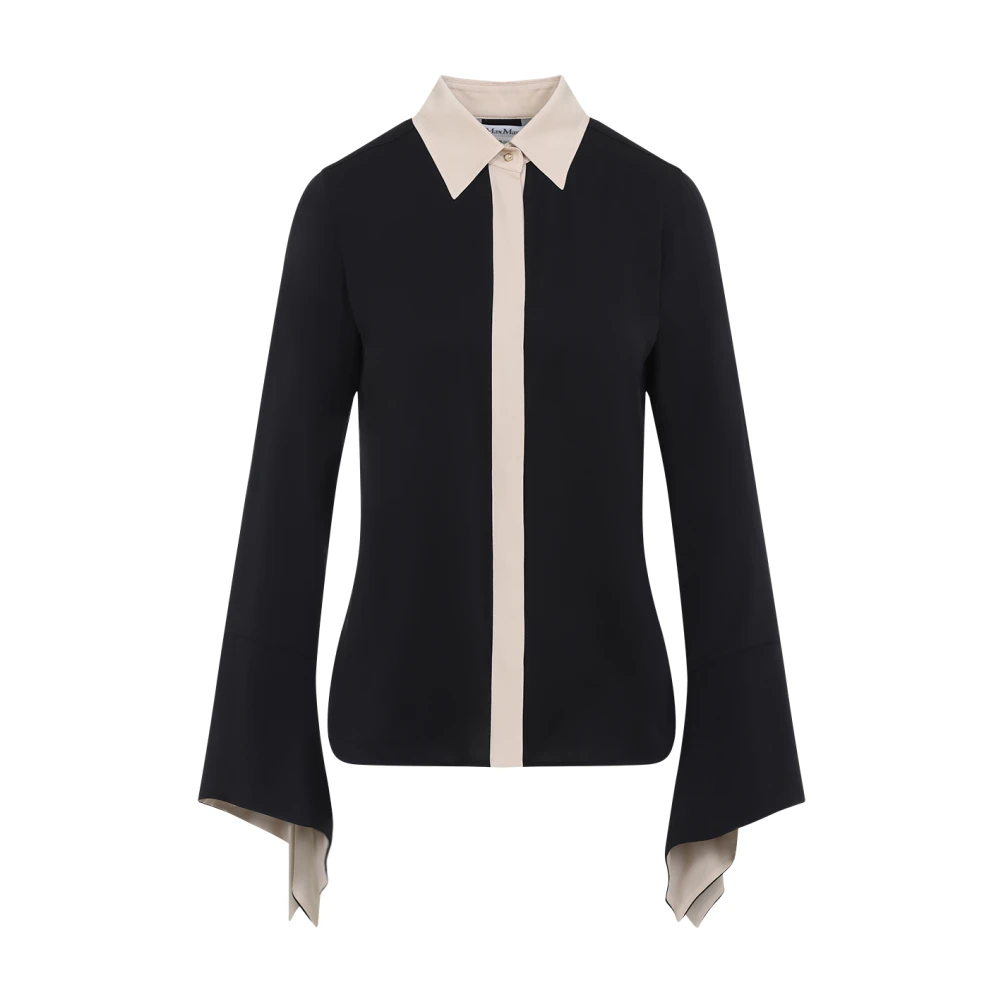 Max Mara Bicolor shirt in zwart Black Dames