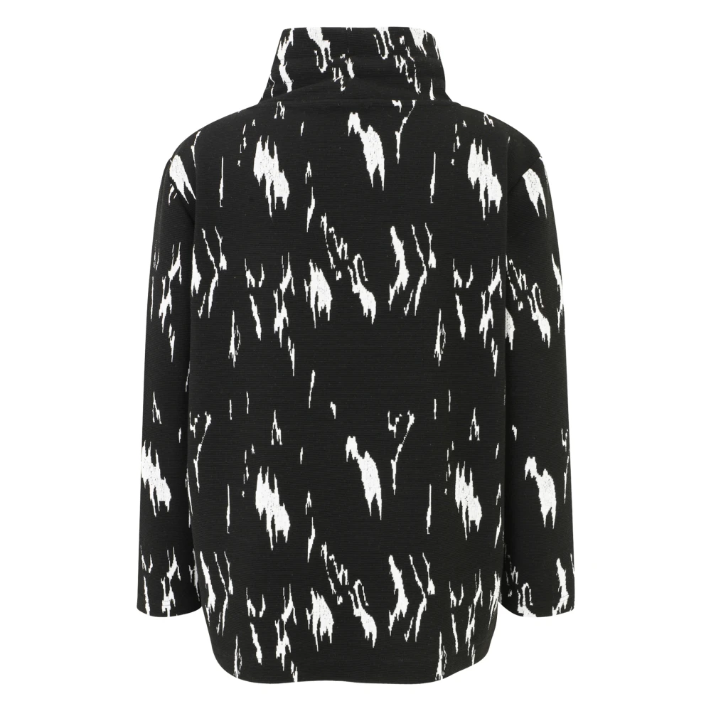 Doris S Grafische Jacquard Shirt met Koorden Black Dames