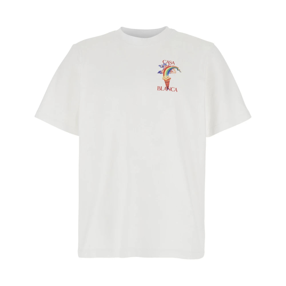 Casablanca Logo Detail Wit T-shirt en Polo White Heren