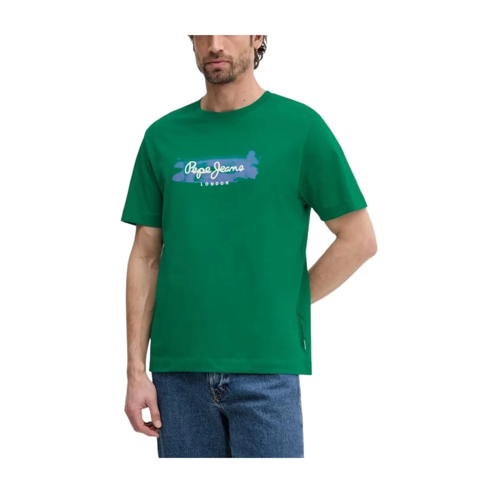 Pepe Jeans Men's Green Picthon T-Shirt - T-Shirts - S - Tops