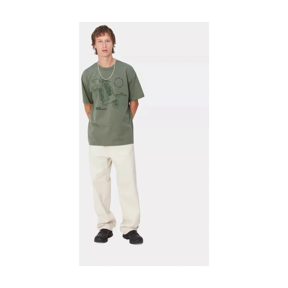 Carhartt WIP Flying Ducks Grafisch T-shirt Green Heren