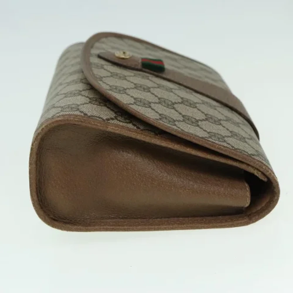 Gucci Vintage Pre-owned Leather clutches Beige Dames