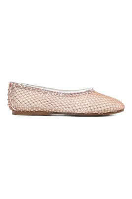 Embellished Mesh Ballet Flats