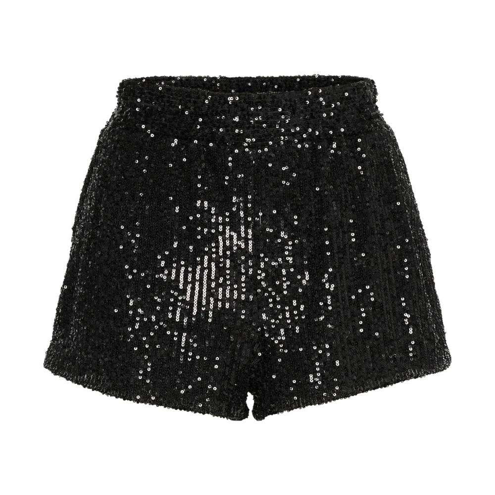 Gestuz Zwarte Paillet Elastische Taille Shorts Black Dames