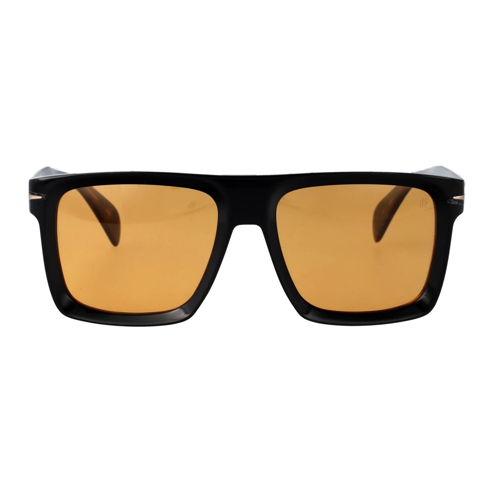 David Beckham Uomo Nero Db 7134/S Wr7/Vs Occhiali Da Sole Acetato Squadrata Nor - Immagine 2