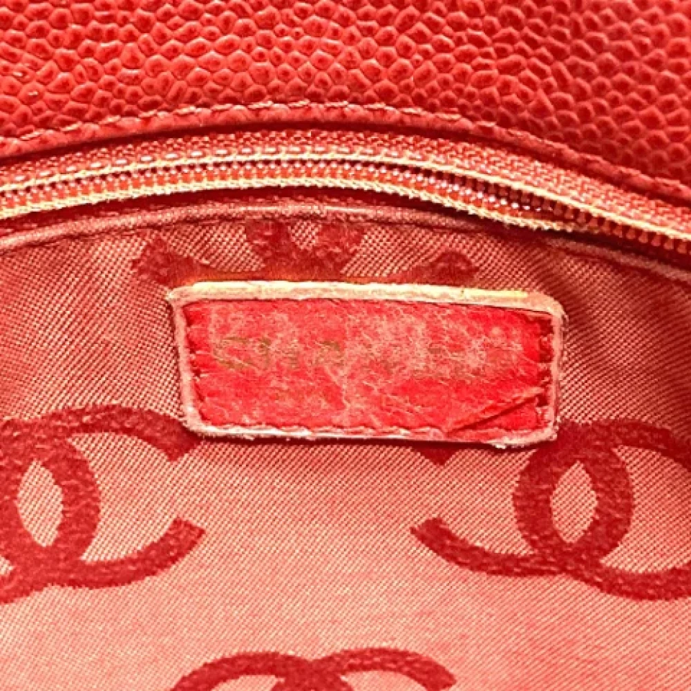 Chanel Vintage Pre-owned Leather totes Red Dames