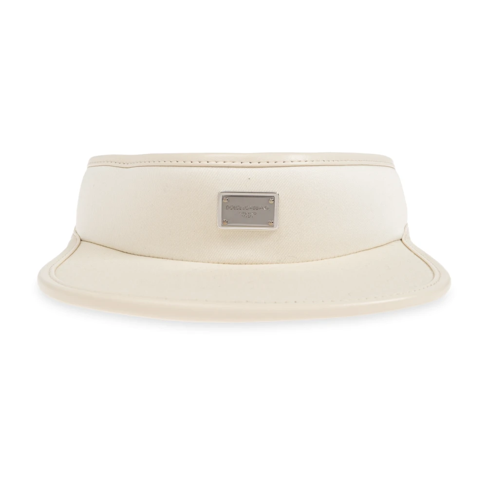 Dolce & Gabbana Vizier met applicatie met gegraveerd logo Beige Heren