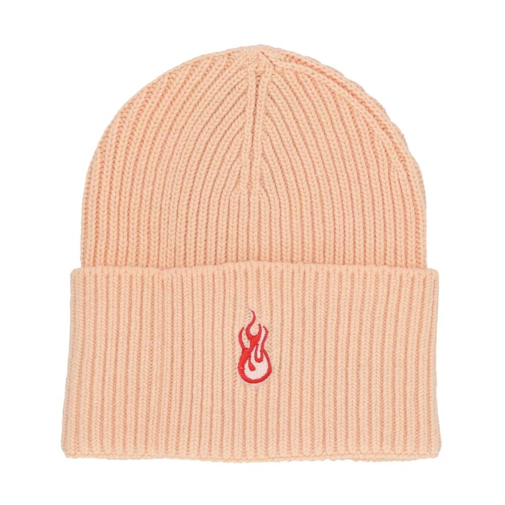 Vision OF Super Flames Logo Beanie Peach Hat Orange Unisex