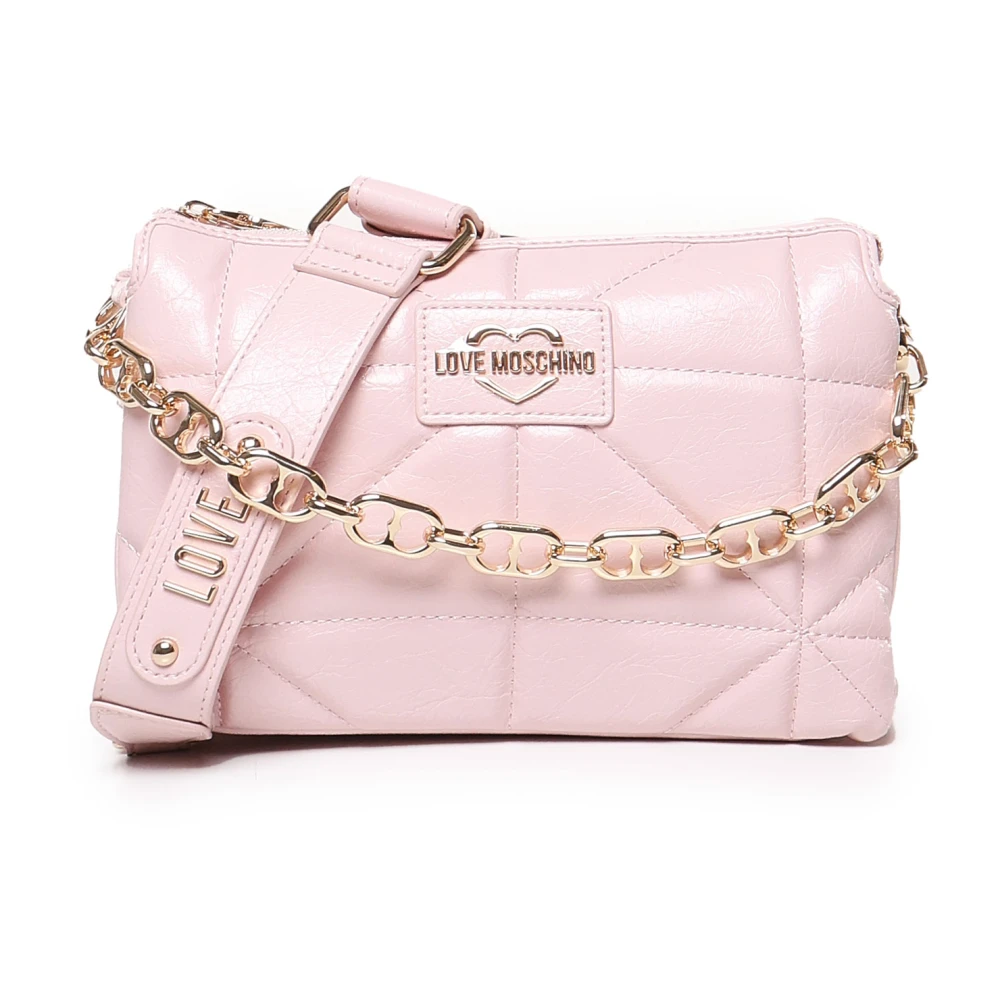 Love Moschino Roze Geometrisch Gewatteerde Schoudertas Pink Dames