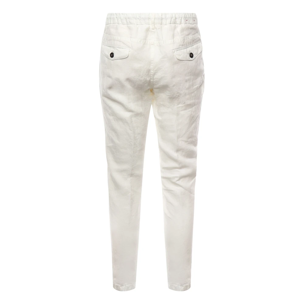 Eleventy Witte Joggerbroek met Trekkoord Tailleband White Heren