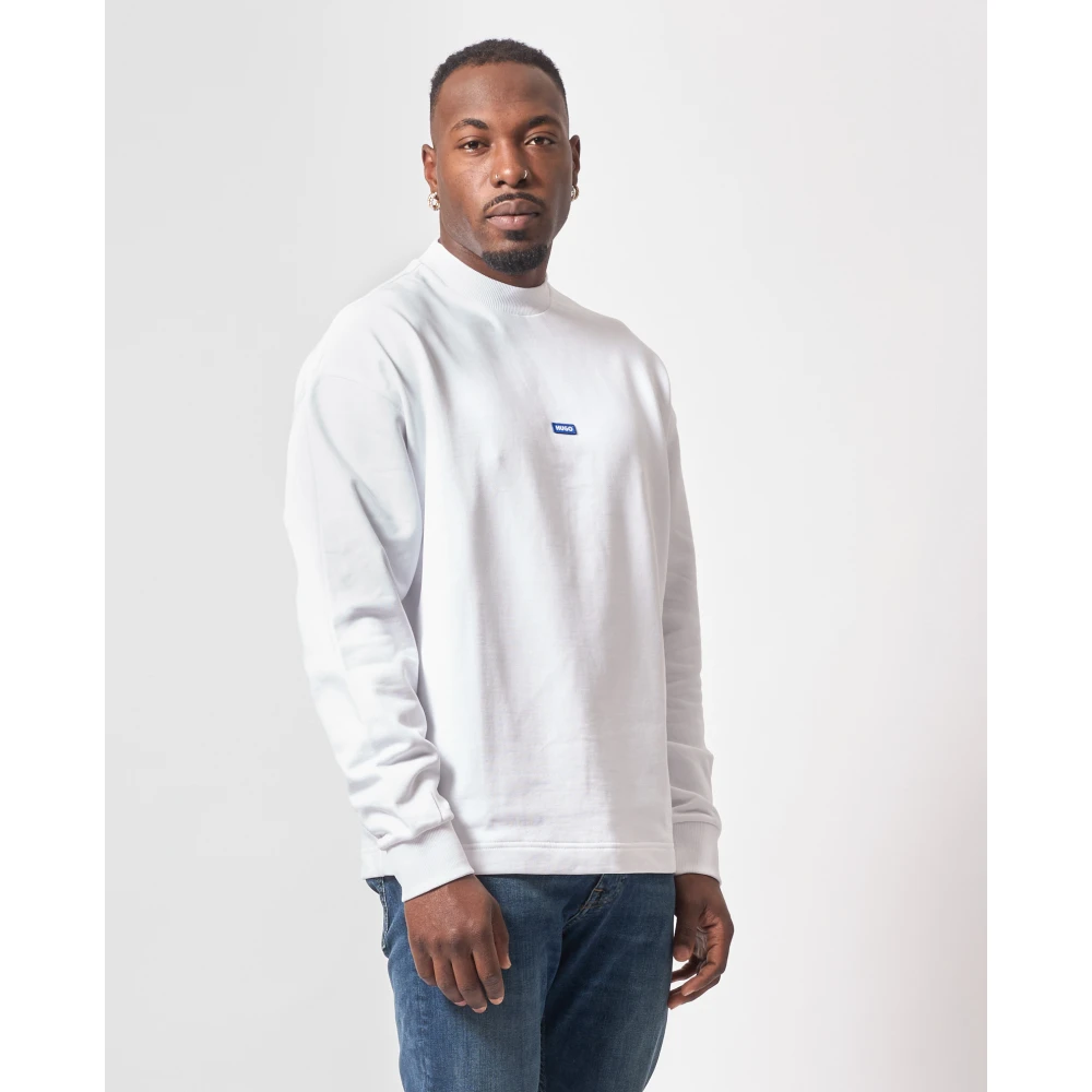 Hugo Boss Witte Sweater Straight Fit Lange Mouw White Heren