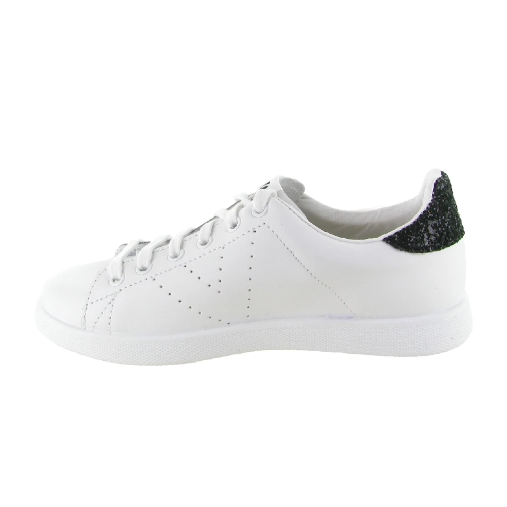 Victoria Tennis Cuir & Glitter Dames Schoenen Wit