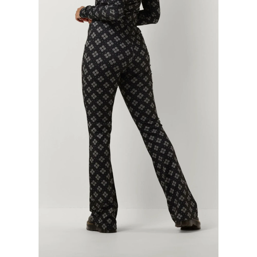 Notre-v Dames Broeken Nv Celeste Flared Pants Black Dames