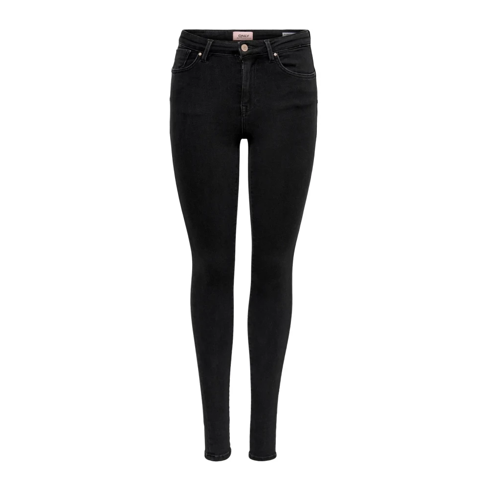 Only Women's Black Skinny Fit Jeans, M L32, Mid Pushup Skinny Fit Denim Jeans