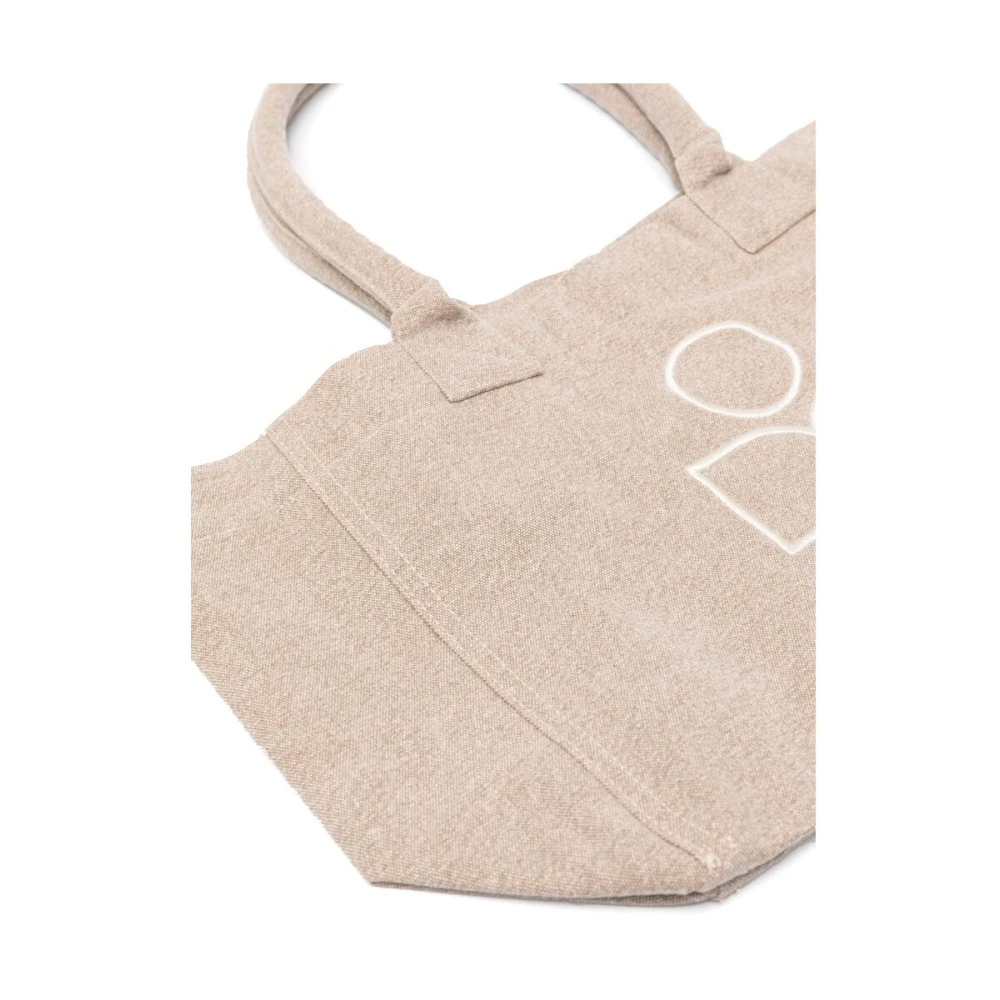 Isabel marant Beige Katoenen Top met Geborduurd Logo Beige Dames