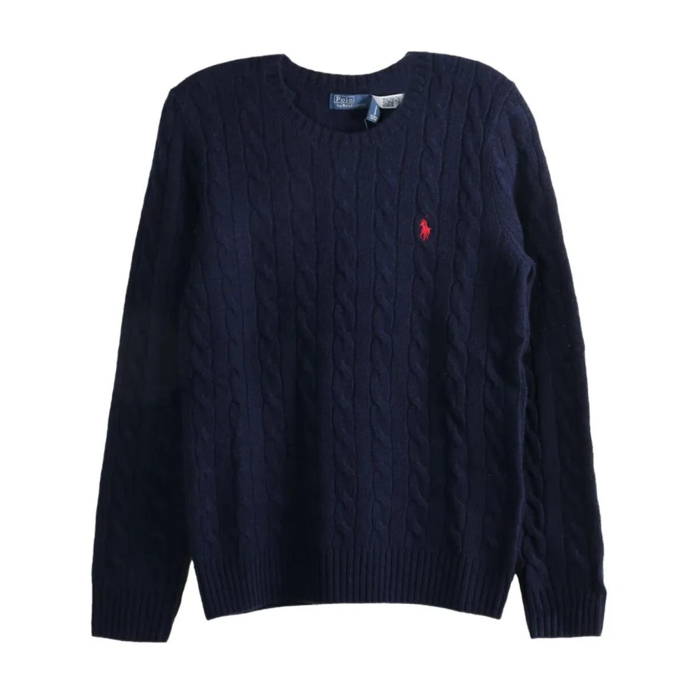 Polo Ralph Lauren Blå Cable Knit Crewneck Sweater