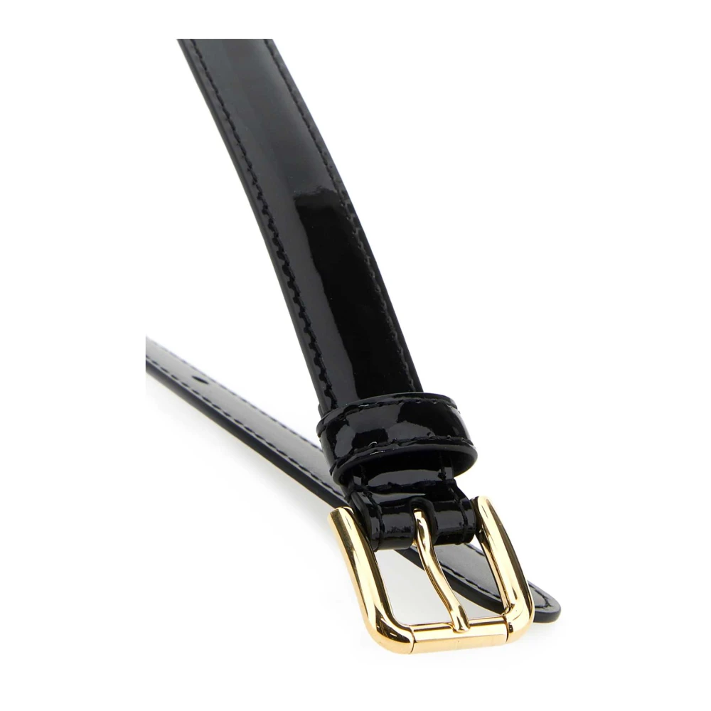 Dolce & Gabbana Zwarte leren Riem Hoogte: 2 cm Black Dames