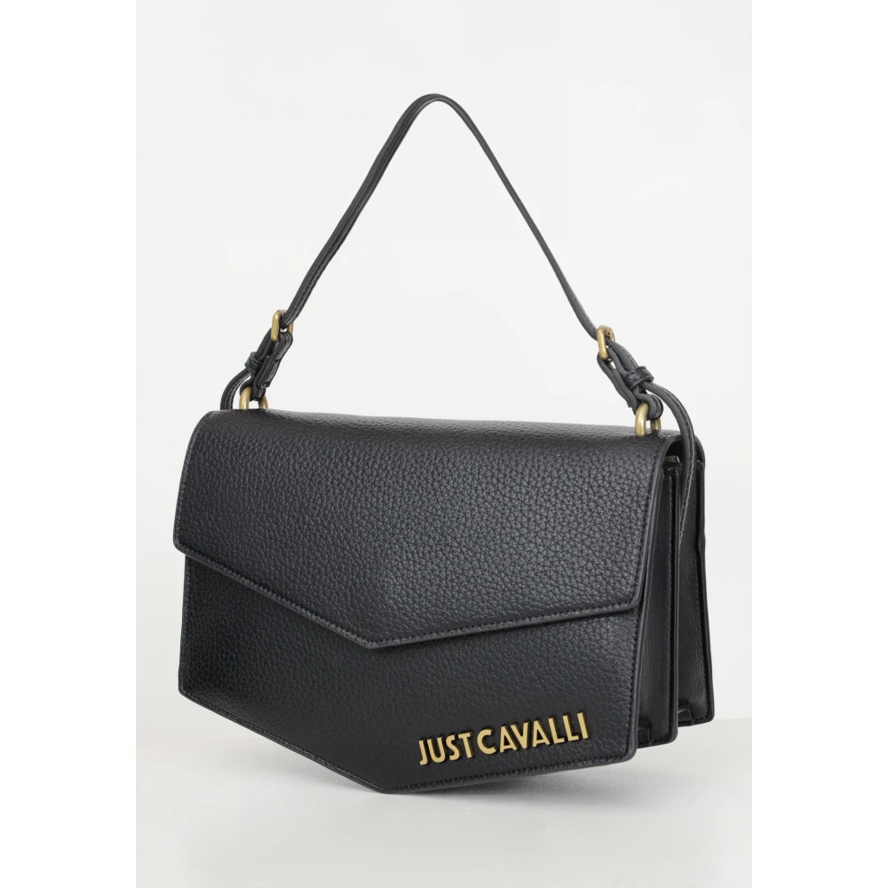 Just Cavalli Zwarte schoudertas met korrelige textuur Black Dames