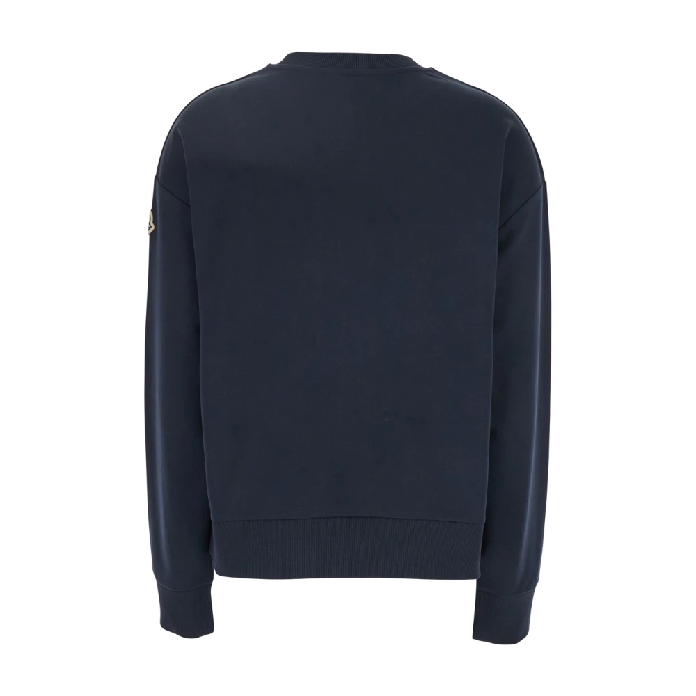 Moncler Blauwe Crewneck Sweatshirt met Logo Print Blue Dames