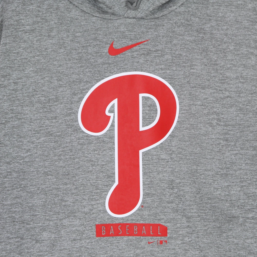 Nike MLB Logo Hoodie Performance Pullover Gray Heren