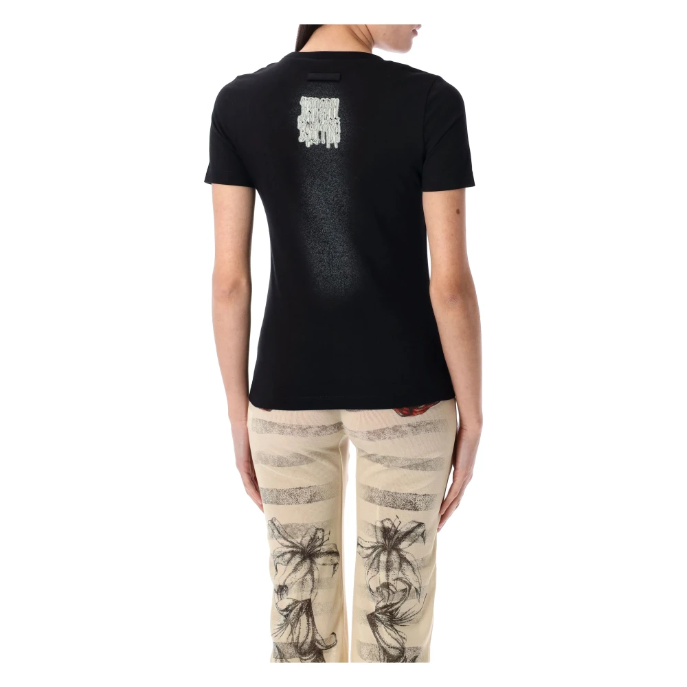 Jean Paul Gaultier Zwart Grafisch Print Slim Fit T-Shirt Black Dames