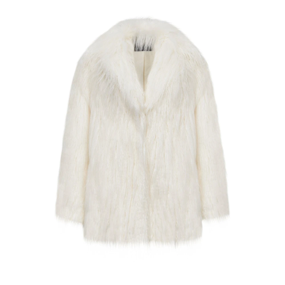 Cesare Gaspari Winter Warme Nep Bontjas Wit White Dames