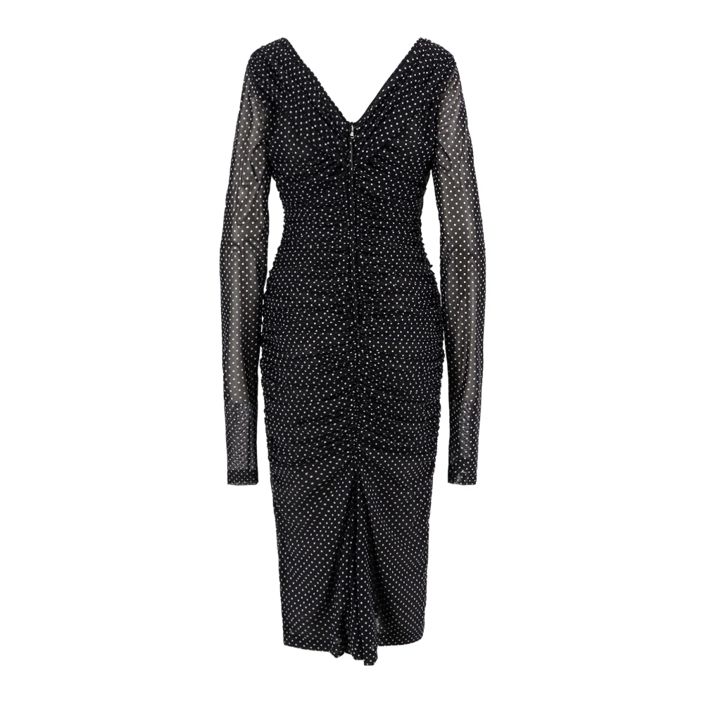 Dolce & Gabbana Zwarte V-hals Jurk Aw24 Black Dames