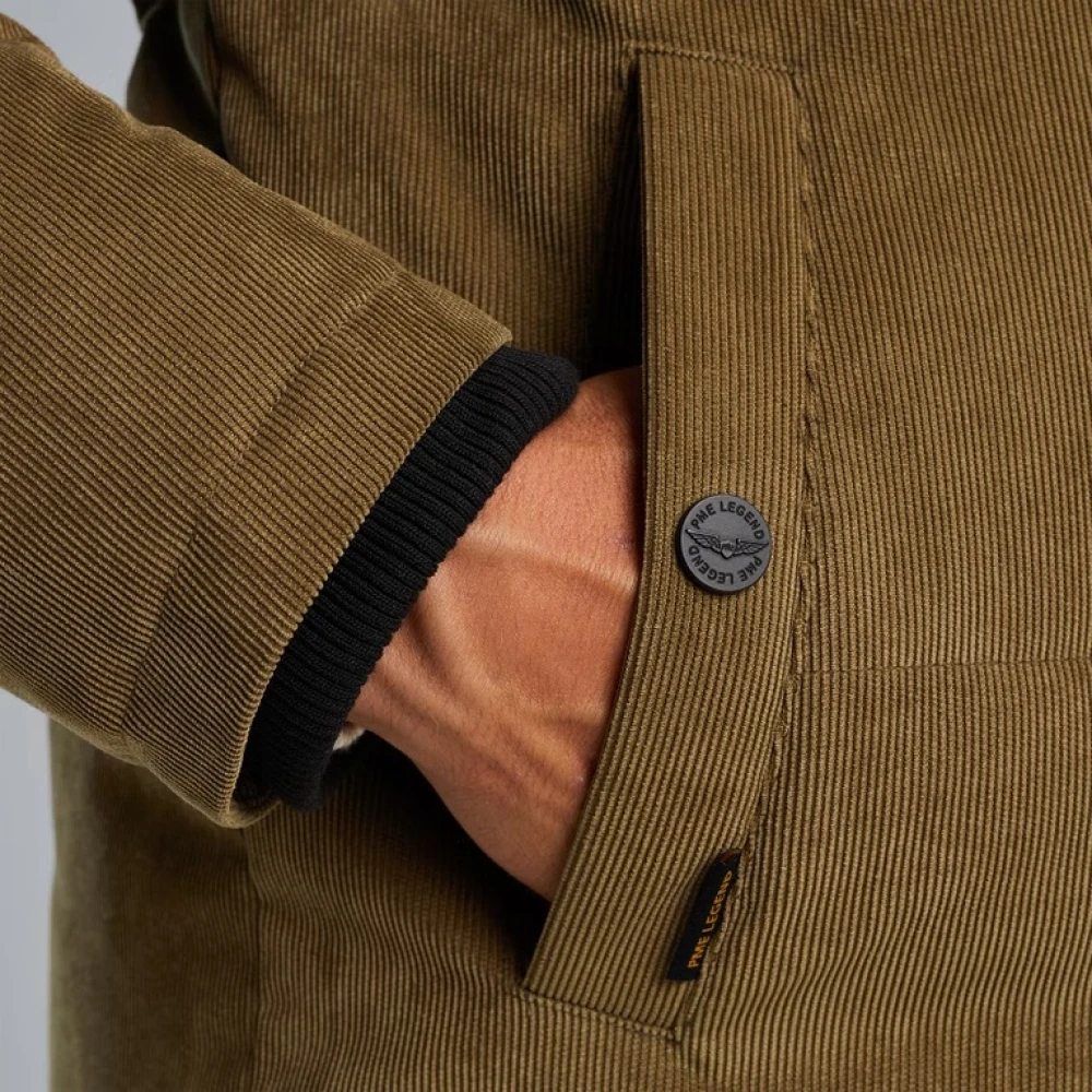 PME Legend Corduroy Gobbler Jack met Verstelbare Capuchon Beige Heren