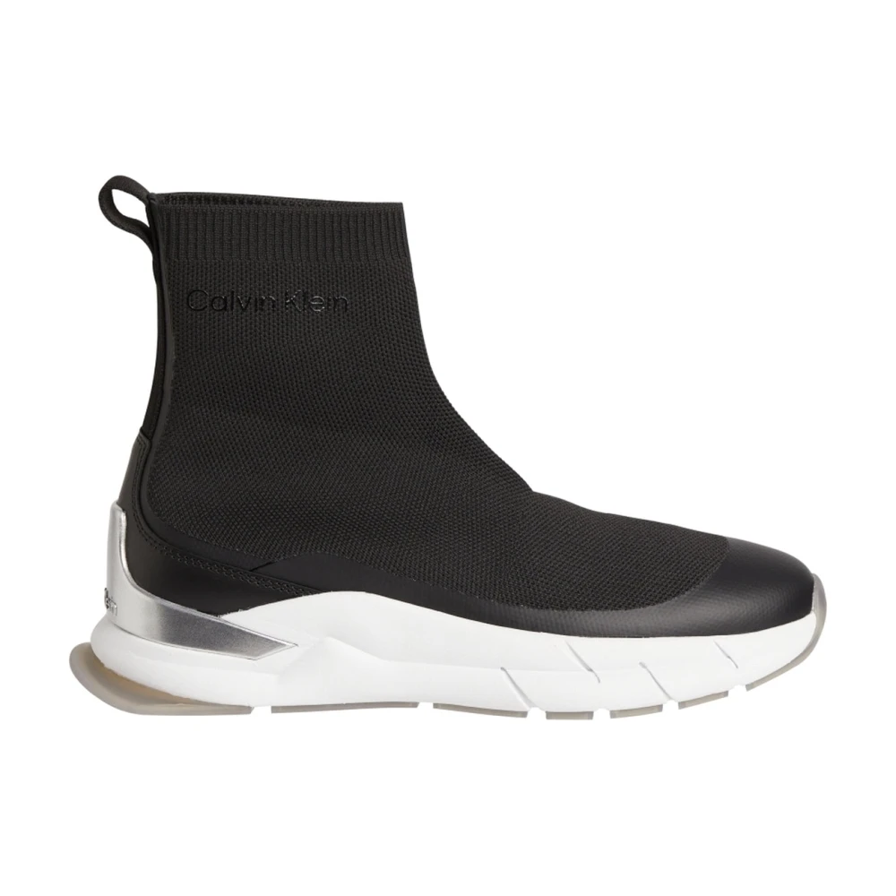 Calvin Klein Stickade Sock Boots - Modeintresserades Must-Have Black, Dam