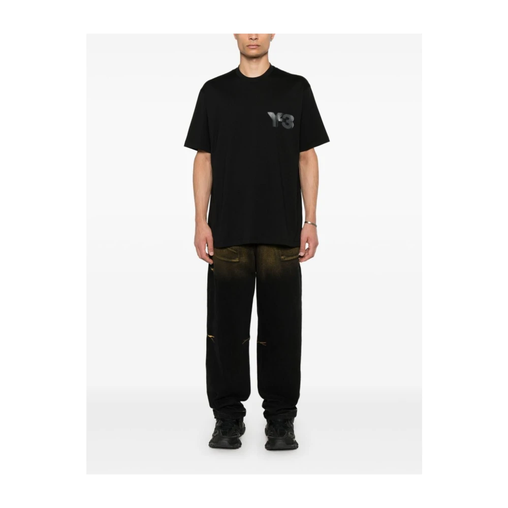 Y-3 Reflecterend Logo T-shirt Black Heren