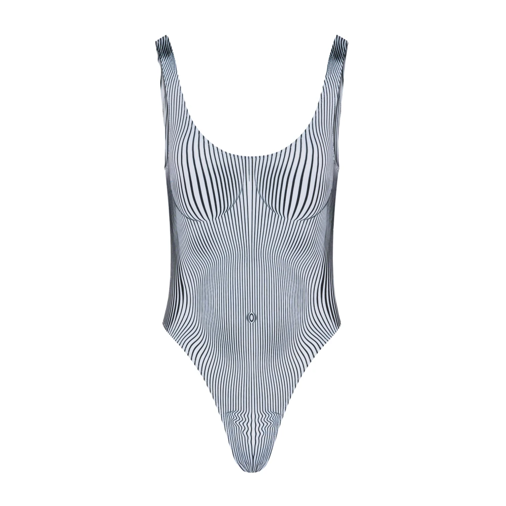 Jean Paul Gaultier Gestreepte Body Top in Wit White Dames