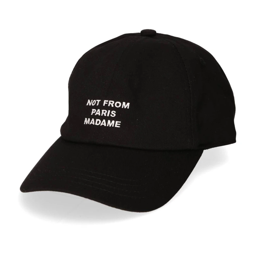 Drole de Monsieur Slogan Cap in katoenen keperstof ontwerp Black Heren
