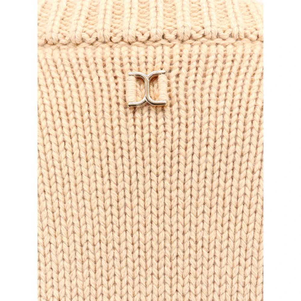 Chloé Iconische Metalen Detail Katoen Kasjmier Trui Beige Dames