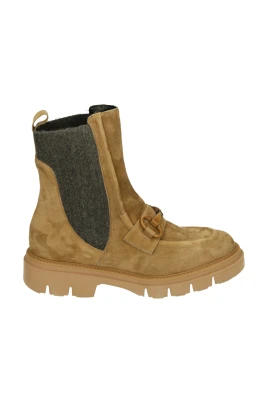 Västernstil cognac mockaboots
