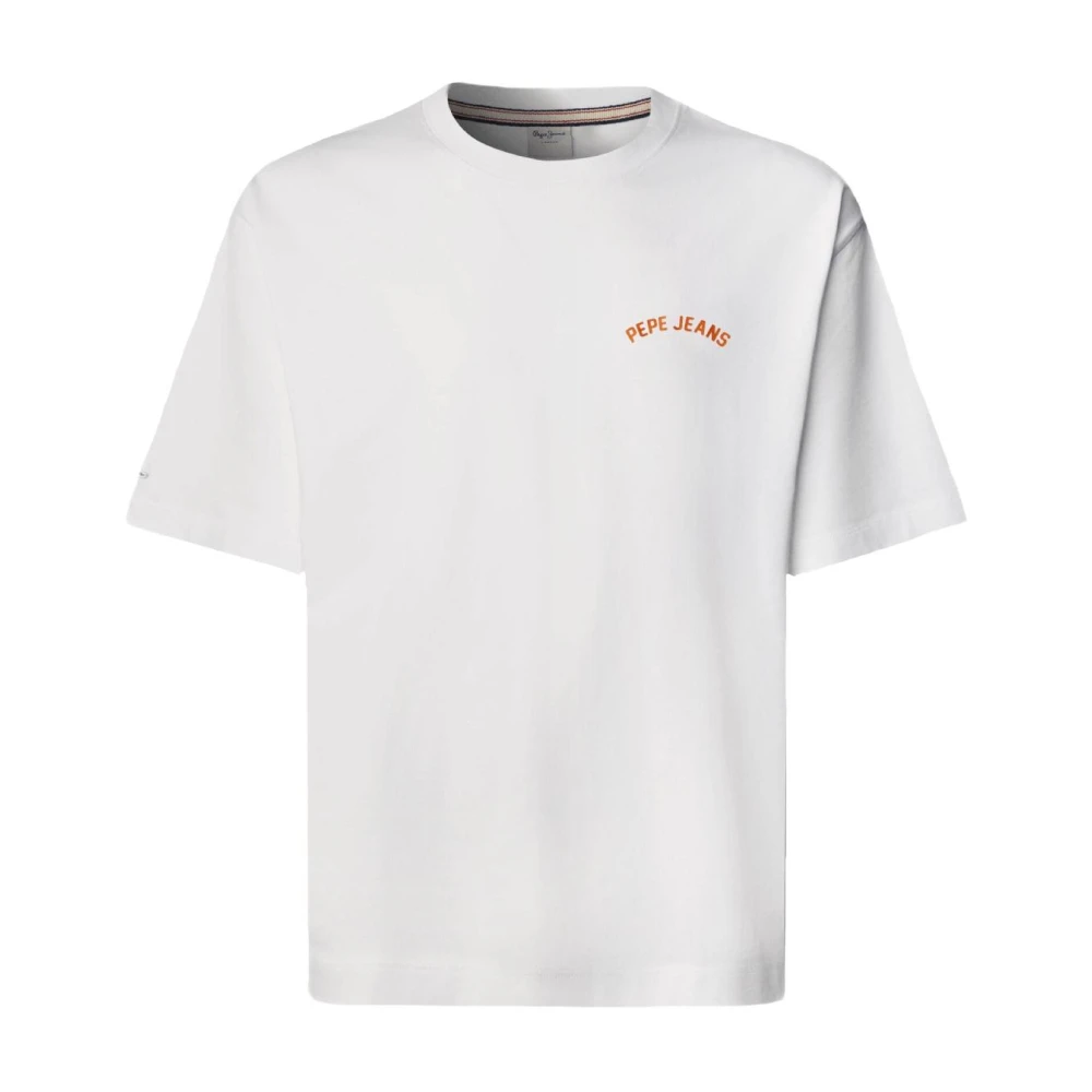 Pepe Jeans Men's White T-Shirts, M, Gideon T-Shirt