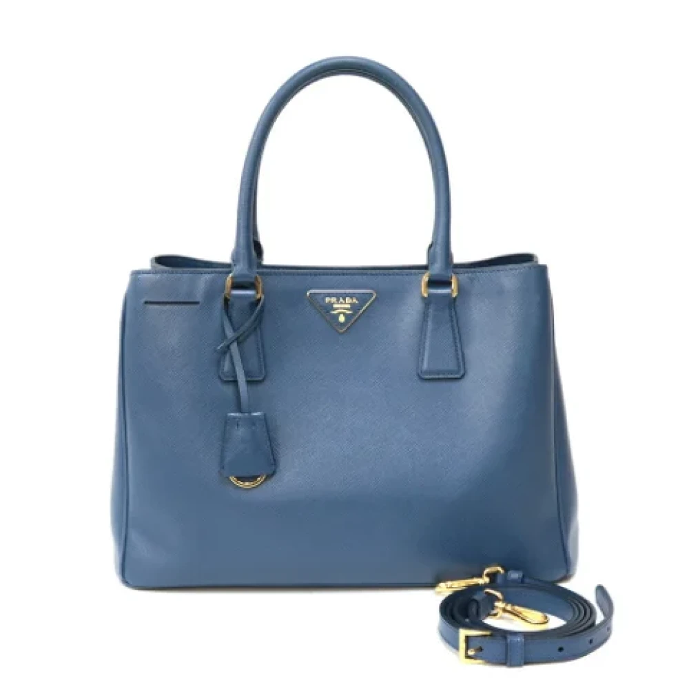 Prada Vintage Pre-owned Leather shoulder-bags Blue Dames