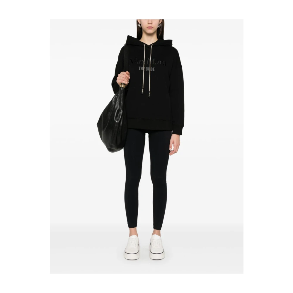 Max Mara Zwarte Hoodie met Geborduurd Logo Black Dames
