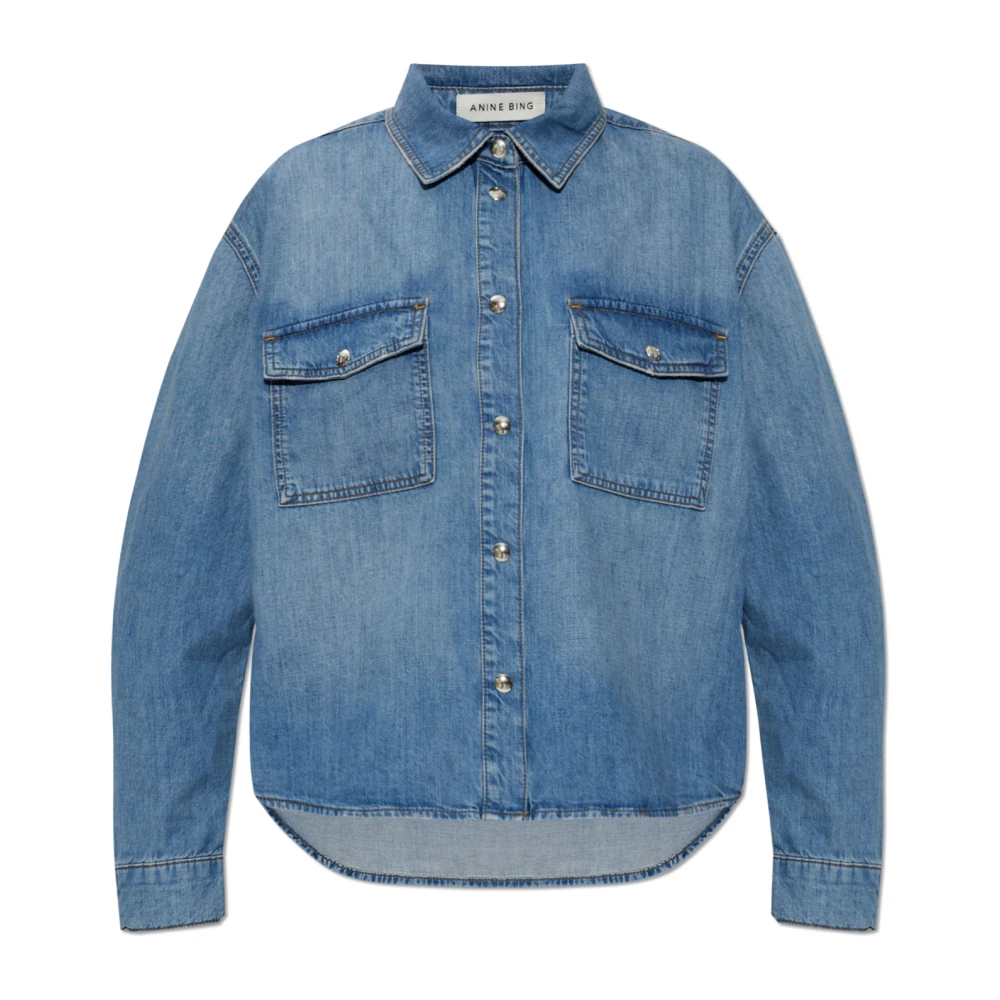 Anine Bing Women's Blue Shirts, Xs, Paxton Denim Shirt