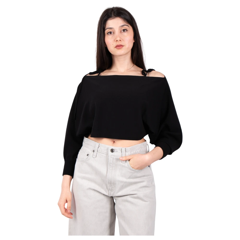 Sort Off-Shoulder Kort Genser