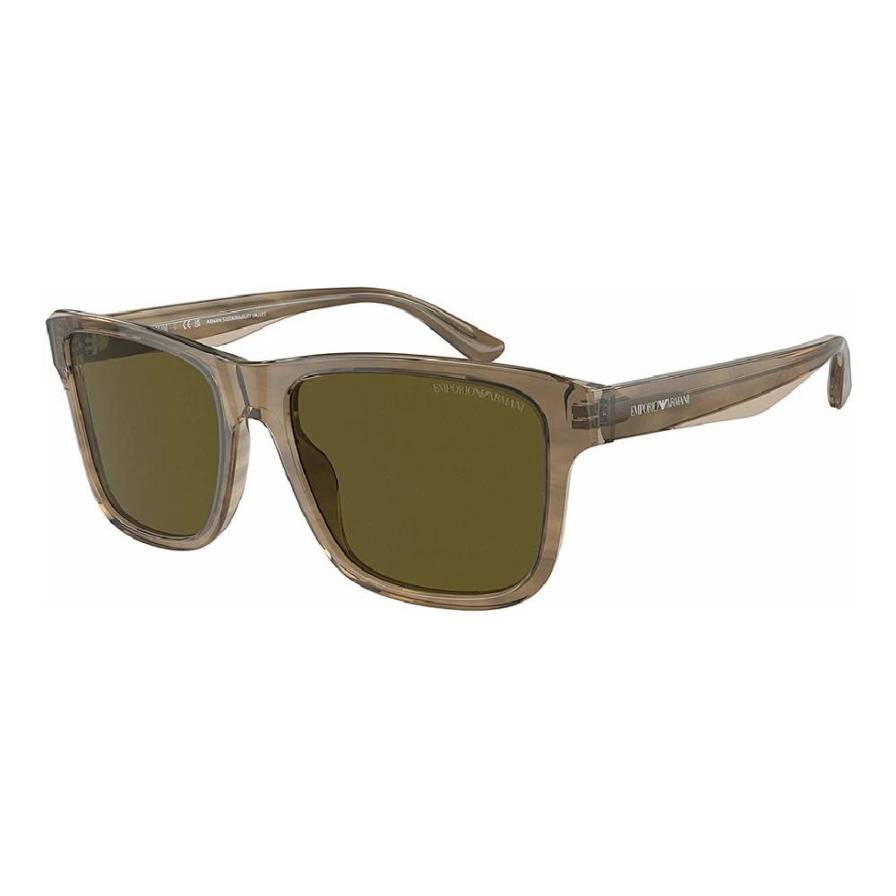 Emporio Armani Stiliga solglasögon i Shiny Green/Top Brown Green, Herr